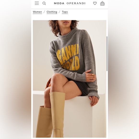 Ganni world - graphic puff shoulder pullover - Picture 7 of 9